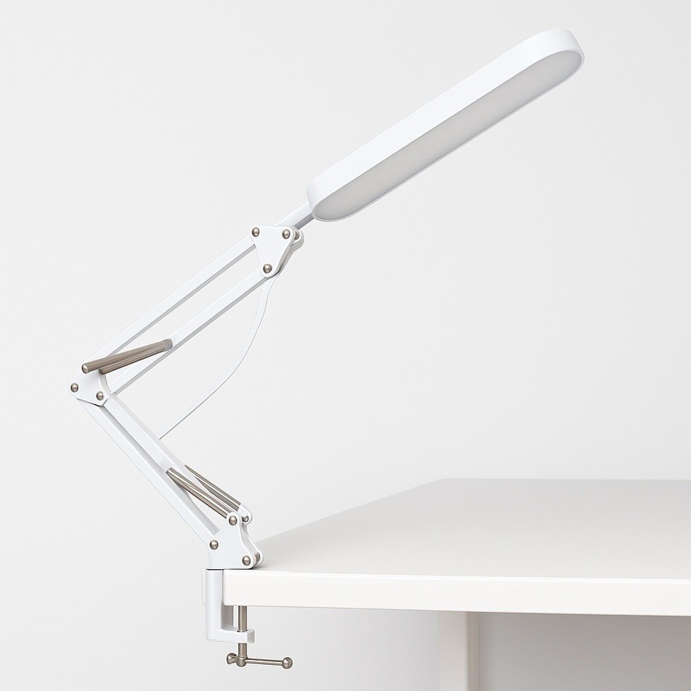 LED Desk Lamp With Clamp-Adjustable Arm,Dimmable Light, 12V Adapter